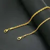 HIP HOP Ketting Ketting Mannen Rapper Trendy Golden Cuba Chains 18 K Real Vergulde Twist Ketting Sieraden