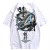 Camiseta de Hip Hop para hombres, camisetas de personajes chinos de serpiente, ropa de calle Harajuku, camiseta de manga corta para primavera y verano, camisetas de algodón 240c