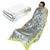 Portable waterproof reusable emergency sunscreen blanket silver foil camping survival warm outdoor adult children sleeping bag