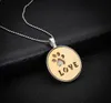 Luminous Hollow Out Dog Cat Paw Love Pendant Necklace for Women Men Hip Hop Jewelry Couple Promise Necklaces Valentine's Day Gifts