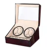 6 4 Automatic Watch Winder Box PU Leather Watch Winding Winder Storage Box Collection Display Double Head Silent Motor292m