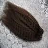 Obehandlat Peruvian Virgin Hair Kinky Straight Micro Loop Hårförlängningar 100g / pc italiensk Corase Yaki Micro Loop Ring Virgin Hair