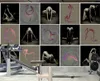 Papel pintado de foto de estilo europeo personalizado gimnasio Yoga gimnasio pintura papeles tapiz decoración del hogar papel de pared 3d paredes