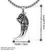 Древний майя волк зуб кулон ожерелье пистолет черный с покрытием из нержавеющей стали панк личность дизайнер ювелирных изделий для мужчин, женщин ожерелье подарки
