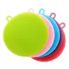 8 colors Magic Silicone Dish Bowl Cleaning Brushes Scouring Pad Pot Pan Wash Brushes Cleaner Kitchen