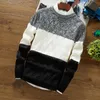 Schlanker Rundhalspullover mit dickem Boden für Herbst und Winter, personalisierter Herren-Wildstrickpullover in Nahtfarbe