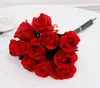 artificial flowers bouquet Silk Flower Bride Holding wedding Flowers Bouquet Artificial rose Flowers bouquet 12PCS ROSE