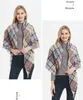 Grid Oversized Tassel Wraps Plaid Blankets Scarves Girls Check Shawl Collar Lattice Neck Scarf Fringed Pashmina Hot Winter Neckerchief A6090