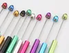 Creativity personalized add a bead beaded pen water drop head DIY beadable metal ball pen handcraft heart shape jewelry decorated 3540910