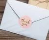 Seal Label La ringrazio Sticker Rotolo 1inch 500pcs regalo rotondo di colore rosa festa handmade Wedding Envelope pacchetto Seal autoadesive Ringraziamento