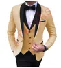 En yeni tek düğme sağdıç smawl yaka düğün damat smokin erkekler takım elbise düğün/balo/akşam yemeği adam blazer ceket kravat yelek pantolon 915