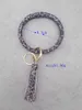 EUB 10pcs mixed colors PU Leather O Key Chain Custom Circle Tassel Wristlet Bracelet Keychain Women Girl Key Ring Wrist Strap288v