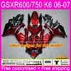 SUZUKI GSX R600 Için Enjeksiyon GSX-R750 GSXR-600 Güzel GSXR600 06 07 Vücut 6HM.91 GSX R750 Stok mavi GSXR 600 750 K6 GSXR750 2006 2007 Fairing