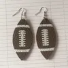 Wholesale Football Leather Earrings Teardrop Earrings Lightweight Leather Earrings Big Statement women ladies young girls bijoux