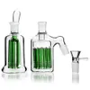 Green Glass Water Bongs with Arm Tree Recycler Dab Rigs Percolater Dab Rig with Banger Glass Bong Water Pipe Ash Catcher