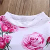 子供秋冬スーツの服フローラルフルスリーブOネックTシャツトップス+パンツ2ピース衣装衣料品セットRopa Para Adolecentes