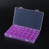 28 Slots Nail Art Storage Box Plastic Holder For jewelry Rings Rhinestone Diamond Painting Organizer Transparent Display Box