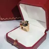 Leopard ring Brand Classic Fashion Party Jewelry For Women Rose Gold Ball banquet Panther Luxurious Black leopard Men039s rings4794800