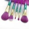 Dropshipping brand Makeup brushes sets cosmetics brush 5 pcs kits bright colors Mermaid make up tools Powder Contour