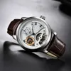 أزياء جديدة Pagani Leather Tourbillon Watch Luxury Brand Men Automatic Men Watch Men Mechanical Steel Watches Relogio Masculino