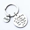 Everything I Am To Be Dad Mom Metal Letter Key Chain Rings for Men Women Car Keys Ring Pendant Thank You Mother's Day Birthday Gift Wholesale Stainless Steel
