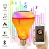 LED Chama luz E27 inteligente Bluetooth Speaker RGB Wireless Music Playing Chama Bulb Regulável colorido com 24 teclas do controle remoto