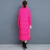 Damen-chinesische Stil Parka-Mantel-Druck-Winter-Baumwolle gepolsterte lange Jacke Mode dicke warme Mäntel