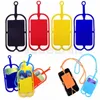 Siliconenlanchards Ketting Sling Kaarthouder Strap Sleutelhanger voor iPhone Samsung Huawei Universele Mobiele Telefoon