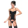 Bustier espartilho steampunk lingerie sexy estilo gótico feminino roupa interior basca erótico transparente renda malha corpete roupa interior sheath187g