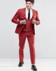 Moda Yakışıklı Damat smokin Şal Yaka Bir Düğme Üç Damat Suits derece Sağdıç Suits (Ceket + Pantolon + Vest) DH6210 Soğuk Cepler