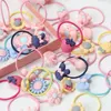 30 pc's sets Nieuwe mode Frosted Elastic Rubber Hair Bands Girls Floral Ponytail Holder Hoofdband Cartoon 5 Sets Mix Whole2131055