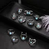 Turquoise Knuckle Ring Set Ancient Silver Crown Moon Owl Drop Stack Rings Midi Ring Women Rings Fashion Jewelry Will en Sandy New