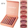 Dropshipping Maquiagem Handaiyan Matte Líquido Batom Set Hot Sexy impermeável À Prova D 'Água Lábio Lábio Lip Kit Duas Opções