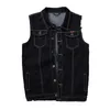 Gilet di jeans da uomo Gilet di jeans senza maniche Gilet con colletto rovesciato per uomo Grande e alto Taglie forti M-7XL3468