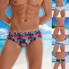 HEFLASHOR Summer Men Sexy Трусы Мода печать Пляж плавательный бассейн Магистральные Водонепроницаемая Купальники Купальник Zwembroek Heren