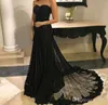 Women Fashion White Ivory Black Strapless Long Train Lace Applique Evening Dress Prom Dress For Formal Occasion Party Hand made Plus Size