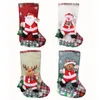 4pcs Santa Claus Snowman Bear Elk Christmas Stocking Xmas Pouch Gift Bags Christmas Decoration For Home New Year Kid Gift