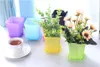 NEUE Mini-bunte Blumentöpfe, Kunststoff-Blumentöpfe, Tisch-Topfpflanzen, Sukkulenten-Topf mit Tablett, quadratische Pflanzgefäße, Garten-Wohnkultur, DHL-frei