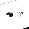 Hip Hop Rock 4/6/8/10mm Black Titanium Steel Stud Earrings Stainless Steel Dumbbell Earrings Jewelry For Women Men A00062