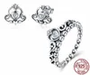 PJS 925 Sterling Silver Daisy Flower Infinity Love Pave Finger Rings for Women Wedding PJS Engagement Jewelry255C