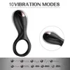 Vibrating Penis Rings Sex Toys for Men Couples Rechargeable Penis Erection Cock Ring Clitoris Stimulator Delay Ejaculation 10 Speeds