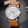 Benyar New Fashion Chronograph äkta lädersport Mens Watches Top Brand Luxury Military Quartz Watch Clock Relogio Masculino250w