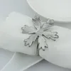 Новогодние снежинки серебро золото Салфетка Кольца для свадебного ужина, душа, праздников, украшения стола Аксессуары