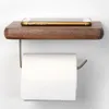 Freeshipping Black Walnut rolo de madeira Titular Toalheiros Tissue Box Suporte do papel higiénico Toilet Paper Holder cremalheira cantos arredondados plataforma de armazenamento