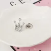 Full diamond crystal mini Unisex small crown Brooch retro suit shirt jacket lapel pin wholesale