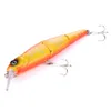 HENGJIA 50 pz Richiamo Snodato Swimbait Minnow Esche esche da pesca Affrontare duro crankbait esche da pesca 12.5 CM 16.2G 4 # ganci JM008