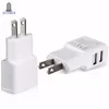 EU / US-kontakt Dubbel USB 2 Port Mobiltelefon Resor Hemvägg Laddare Adapter 2a för Samsung iPhone LG HTC Sony White Black 100pcs / Lot