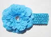 BABY Girls Crochet headbands Peony Flower Clip + 1.5" Hairband head wrap hair band flower headwear accessories GZ7425