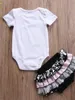 Body z krótkim rękawem bawełniane słodkie koronki spodenki ruffles letnia odzież 2 sztuk noworodka niemowląt dziewczynek ubrania zestawy topy