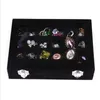 24 Grids Velvet Jewelry Box Rings Earrings Necklaces Makeup Holder Case Organizer Women Jewelery Storage
